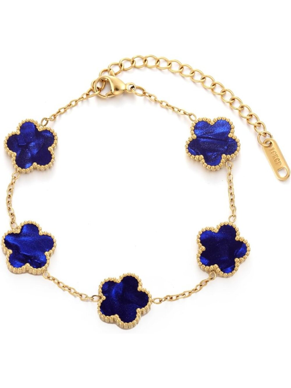 18K Gold Plated Four Leaf Clover Bracelet - Lucky Charm Jewelry Gift for Women